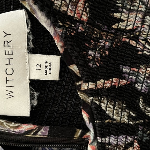 NWOT Witchery 💯 Cotton Shirred Multicoloured Midi Dress - Picture 9 of 9